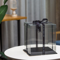 Boîte à gâteau de mariage boîte d'emballage portable en plastique transparent pour pâtisserie PET transparent rouleau à gâteau