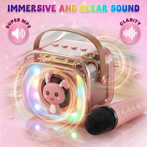 Cute Dinosaur Kids Karaoke <b>Speaker</b> 4 Voice Changer RGB Light Stereo Home Party Gift Portable Mini Singing Machine - Product Image 2