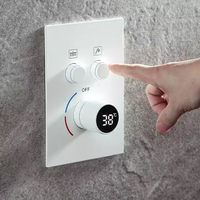 Laiton deux fonctions blanc douche inverseur vanne salle de bain douche mitigeur LED affichage numérique mitigeur