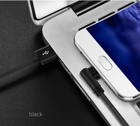 Câble de données Micro USB à angle droit de 90 degrés, tressé en nylon, charge rapide pour téléphone portable, connecteur en alliage d'aluminium