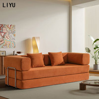 Komprimiertes Modulares Bodensofa 2-Sitzer Cord-Schlafsofa Tagesbett Hochelastischer Schaumstoff Platzsparend für Büro