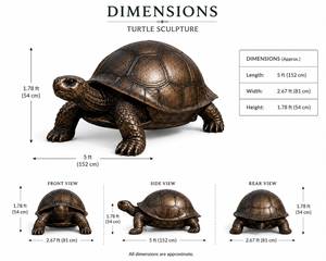 Grande statue de tortue en bronze grandeur nature, design célèbre, sculpture animale pour jardin extérieur, parc, paysage, décoration de cour - Product Image 3