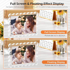 Cadre photo <span class=keywords><strong>en</strong></span> acrylique à bords ondulés, transparent, 4x6 pouces, pour la maison, le bureau et la décoration <span class=keywords><strong>de</strong></span> mariage - Product Image 3