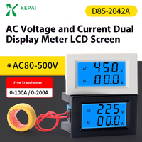Voltmètre numérique à double affichage Ampèremètre 80-300V/AC100A Écran LCD Testeur USB Indicateur de tension Ampèremètre
