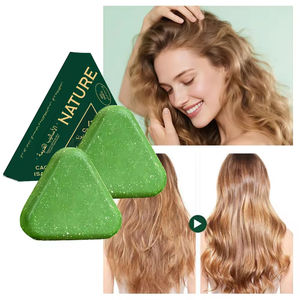 Sapone Solido Artigianale Originale Private Label Biologico Naturale Nutriente a Base di Erbe a Forma di Triangolo Seven Green per Capelli per Pelli Sensibili - Product Image 3