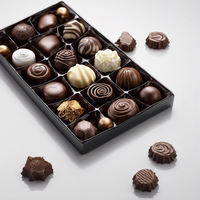 Boîtes d'emballage personnalisées réutilisables en acrylique transparent pour chocolat, matériaux recyclés, doublure en papier couché et éponge, gaufrage effet délavé