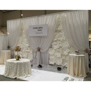 14 Years Manufacturing Experience Luxury White Chiffon Wedding <b>Curtains</b> & Valances Modern Vintage Pattern Draping Backdrop - Product Image 3