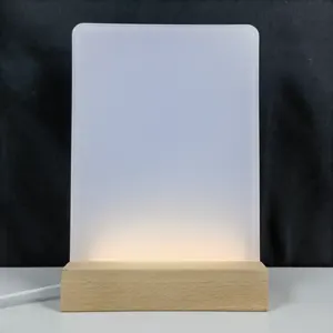 Light up Sublimation Acrylic photo frame customized sublimation acrylic sheet wood LED light base