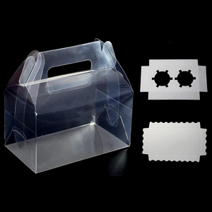 Boîte cadeau pliable, boîte à poignée transparente, boîte d'emballage pour gâteau roulé, boîtes de boulangerie en plastique transparent - Product Image 3