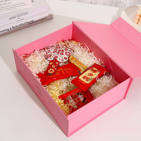 Boîte pliante pour bijoux, cadeaux, café, aliments, avec logo personnalisé, double face rose, boîte d'expédition avion, grande boîte cadeau surprise, emballage