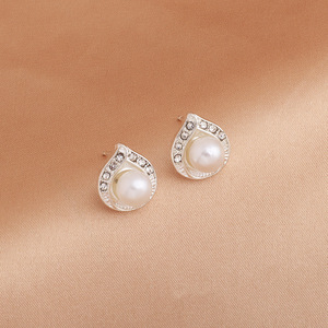 Freshwater Pearl Water Drop Jewelry <b>Set</b> 925 <b>Silver</b> Rhodium Plated Wedding Romantic Women's <b>Necklace</b> Earrings Ring - Product Image 2