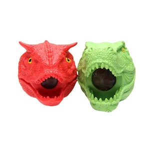 Juguete antiestrés de cabeza de dinosaurio con sonido, pelota de apretar de animal de TPR suave, juguete de descompresión al por mayor - Product Image 3