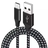 Câble de charge rapide USB-A vers Type-C en nylon tressé avec protection anti-tension renforcée pour téléphone portable