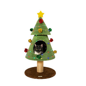Premium Maßgefertigter Weihnachts-Kratzbaum aus Massivholz mit Sisal-Kratzstämmen – Luxuriöser Dual-Use Katzen-Kletterbaum & Festtagsdeko - Product Image 1