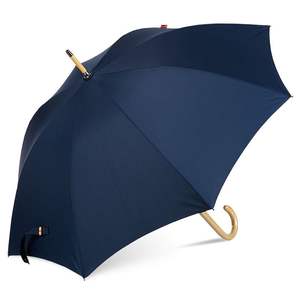 Parapluie de luxe personnalisé de 23 pouces en forme de J avec manche en bois, en pongee 210T, cadeau d'affaires avec design droit et impression de logo pour utilisation hôtelière - Product Image 2