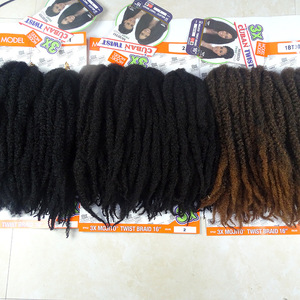 3X simpul Kuba 16 "180G ekstensi rambut keriting Afro ekstensi rambut tahan api Gaya ekor kuda alami Harga Murah mengepang - Product Image 4