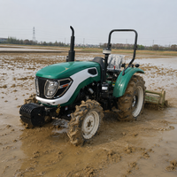 Tracteur agricole compact de haute qualité 60 CV 4x4 avec rotoculteur et charrue, certifié CE ISO, matériel agricole