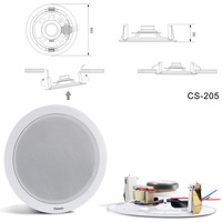 Thinuna CS-205A double bobine vocale 70V/100V 6.5 "haut-parleur gamme complète 6W haut-parleur de plafond encastré pour système de sonorisation commercial