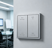 Interrupteur mural intelligent KNX à double pôle 2 gangs 4 commandes pour usage domestique