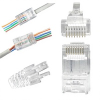Connecteur mâle modulaire RJ45 8P Cat6 UTP JISJACK avec contacts en bronze phosphoreux et boîtier PC 12V - Eazy Cat6 à passage direct
