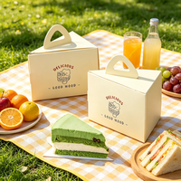 Caja Triangular para Pastel con Logotipo y Tamaño Personalizables, Impresión de Logotipo, Apta para Rebanadas de 6-8 Pulgadas, Ideal para Venta al por Menor y Comida para Llevar