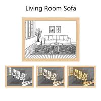 Art mural LED blanc chaud moderne A5, cadre en bois, intensité réglable, alimentation USB/Type-C/batterie, motifs personnalisables, décoration de chambre à coucher, décoration de la maison