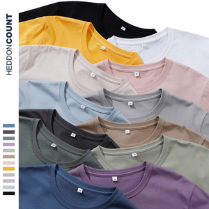 Áo thun mùa hè chất liệu 100% cotton, màu trơn, không xù, cổ tròn, tay ngắn, unisex, hàng mới. - Product Image 3