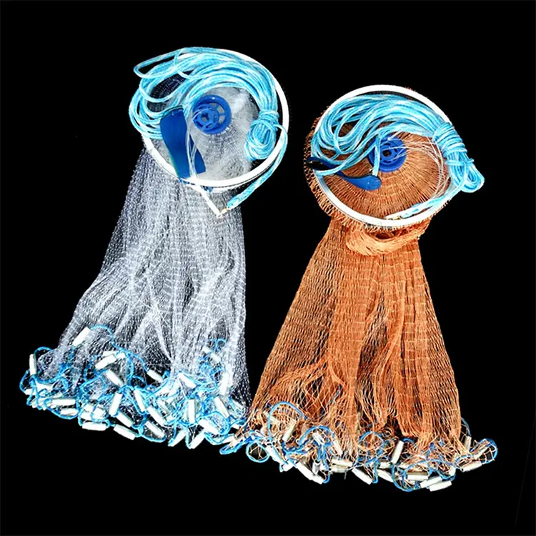 Fly hand cast net throw catch drawstring casting china nylon fishing net
