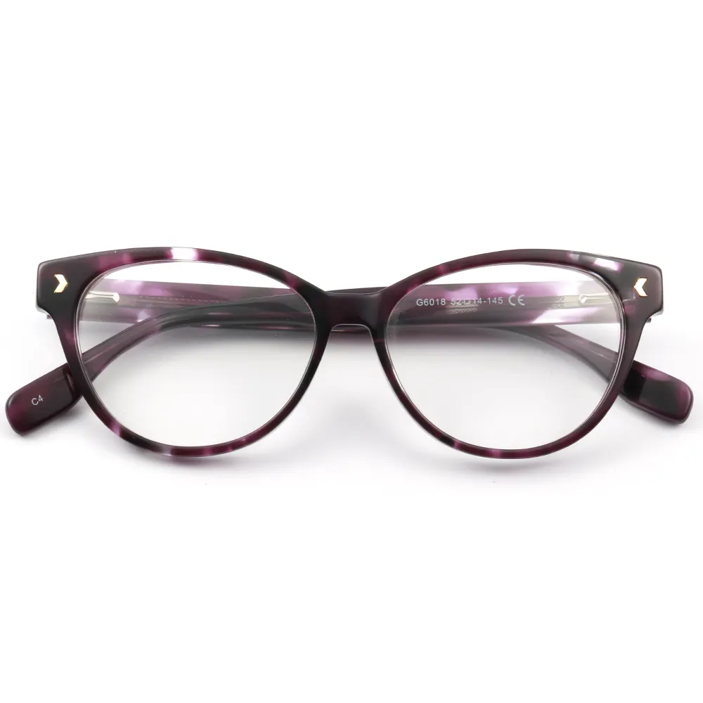 G6018 High Quality Wholesale New Fashion Cat Eye Eyewear Handmade Acetate Optical Eyeglasses Frames Glasses For Men Women
