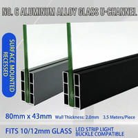 Villa & Hotel Modernes Aluminium Rahmenloses Glasgeländer Bodeneinbau Rostfreier Treppenschutz