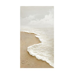 Pintura al óleo pintada a mano, escena de playa con olas del mar, 120x60cm, arte de pared minimalista moderno para sala de estar, decoración de fondo para sofá - Product Image 5