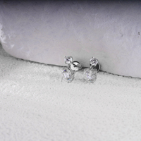 Boucles d'oreilles classiques unisexes Starsgem, diamant de laboratoire rond brillant de 1,4 ct (5,5 mm), couleur D, or blanc 18 carats plaqué rhodium
