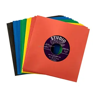 Capas de papel multicoloridas personalizáveis para discos de vinil LP de 7 polegadas 45 rpm