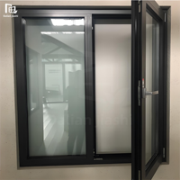 Fenêtre à battant moderne en aluminium vierge 6063-T5 de 2,0 mm JS-213 haut de gamme avec moustiquaire en fibre de verre insonorisée pour villa de luxe