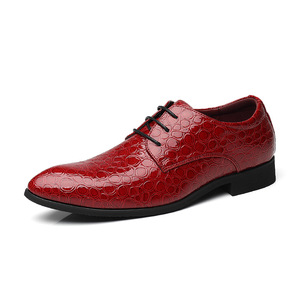 Últimos diseñadores Nuevos zapatos de cuero de color rojo brillante azul con cordones de gran tamaño Zapatos de vestir de negocios para hombres - Product Image 5