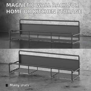 Magnetic Double Tier Metal Wall <b>Rack</b> for Household or <b>Kitchen</b> <b>Storage</b> of Tools - Product Image 2