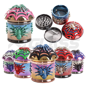 เครื่องบดสมุนไพรสำหรับสูบบุหรี่ ขนาด 75 มม. ทำจากโลหะสังกะสีอะลูมิเนียม คุณภาพสูง รูปทรงแมงมุมเล็ก รับผลิตตามสั่งขายส่ง - Product Image 3