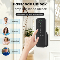 Serrure électronique intelligente étanche Locstar pour extérieur, intérieur, garage et portail avec code d'empreintes digitales, application TTlock Tuya