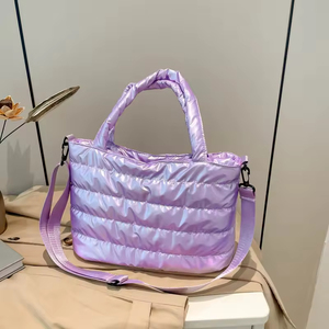 Puffer <b>Tote</b> Bag for Women Large Quilted Puffy Handbag Lightweight Satchel Purse for Work Travel Gym Shop - Product Image 2