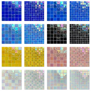 Mosaïques en verre De'Vince de grande taille, design moderne bleu cristal, pour piscine, maison, villa, hôtel, aménagement paysager et mur. - Product Image 1