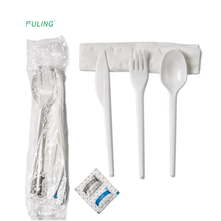 cheap restaurant utensils plastic bulk disposable plane cutlery medium spoon and fork to go set