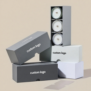 Cao Cấp Nến Hộp Quà Tặng Biểu Tượng Tùy Chỉnh Nến Cứng Nhắc Giấy Hộp Quà Tặng Bao Bì Nến Lọ Với Nắp Và Hộp Bao Bì 3 Gói - Product Image 2