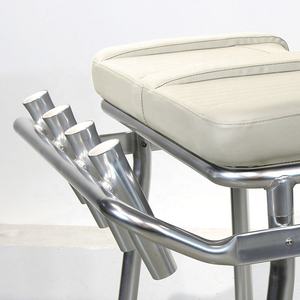 Siège de pilote de bateau Overdeck Poteau incliné en aluminium marin avec supports de canne à pêche - Product Image 5