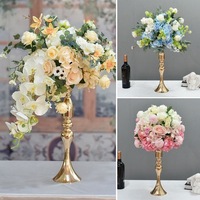 Décorations et fournitures de mariage, ornements d'hôtel, fleurs artificielles en plastique, roses de types variés, accessoires de table principale, décorations pour la maison, centres de table de mariage pour salles de réception, KTV et thèmes sirène.