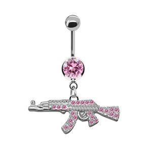 Ensemble de <span class=keywords><strong>piercing</strong></span> de nombril en acier inoxydable rose, bouchon de nombril, épingle de nombril, chat, libellule, <span class=keywords><strong>pistolet</strong></span>, papillon, <span class=keywords><strong>piercing</strong></span> de nombril en stock - Product Image 4