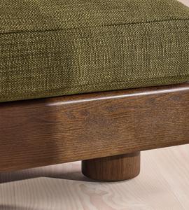 Sofá de Tela Personalizado con Base de Madera Maciza, Estilo Wabi Sabi, Perfil Bajo, Tapicería de Lino Texturizado Color Oliva, Sofá de Diseño para Sala de Estar - Product Image 5