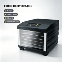 Déshydrateur alimentaire numérique à 6 plateaux, plage de température 35-80°C, design écologique, fonctionnement silencieux, utilisation facile pour la maison et le commerce