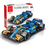 Kit de Bloques de Construcción XMORK MOC DIY C36 F1, Coche de Carreras, 1135 Piezas, Escala 1:10, Coche de Carreras de Simulación Azul, Ladrillos para Jugadores de MOC