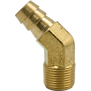 Brass 45 Degree <b>Hose</b> Barb Elbow Male Thread <b>Pipe</b> Fitting Adapter Hexagon Head Polished - Product Image 1