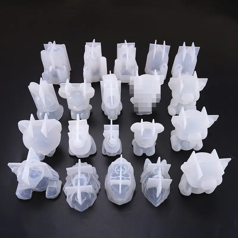 Early Riser 3d Animal Mold Resin Silicone Mold & Crystal Drop Glue Bear Geometric Solid Unicorn Prayer Rabbit Silicone Mold